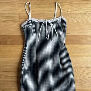 Zara Black and White Gingham Mini Dress